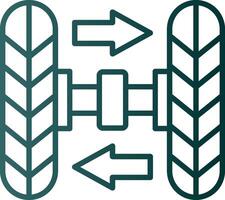 Wheel Alignment Line Gradient Icon vector