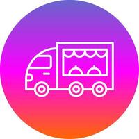 Food Truck Line Gradient Circle Icon vector