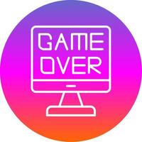 Game Over Line Gradient Circle Icon vector