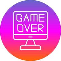 Game Over Line Gradient Circle Icon vector