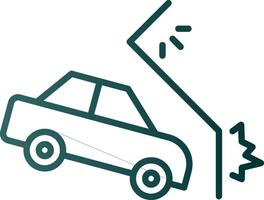 Car Crash Line Gradient Icon vector