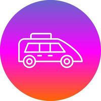 Family Car Line Gradient Circle Icon vector