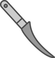 deshuesado cuchillo línea lleno escala de grises icono diseño vector