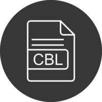 cbl archivo formato línea invertido icono diseño vector