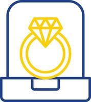 Diamond Ring Line Two Colour Icon Design vector