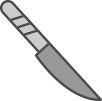 cuchillo línea lleno escala de grises icono diseño vector