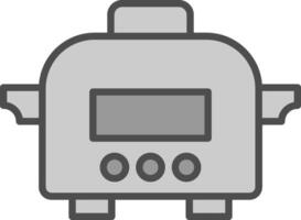 Slow Cooker Line Filled Greyscale Icon Design vector