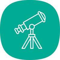 Telescope Line Curve Icon Design vector