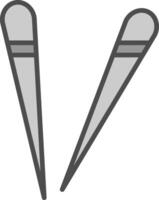 Chopsticks Line Filled Greyscale Icon Design vector