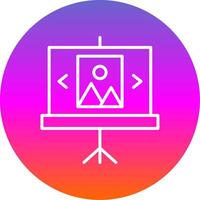 Slideshow Line Gradient Circle Icon vector