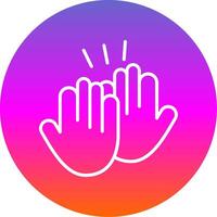 High Five Line Gradient Circle Icon vector