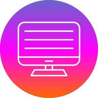 Computer Line Gradient Circle Icon vector