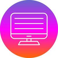 Computer Line Gradient Circle Icon vector