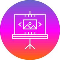 Slideshow Line Gradient Circle Icon vector