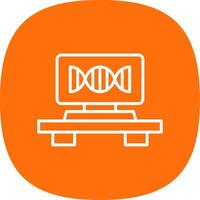 Dna Strand Line Curve Icon Design vector