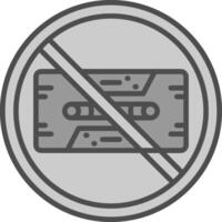 Prohibited Sign Line Filled Greyscale Icon Design vector