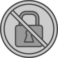 prohibido firmar línea lleno escala de grises icono diseño vector