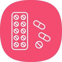 Pills Line Curve Icon Design vector