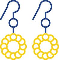 Earrings Line Two Colour Icon Design vector