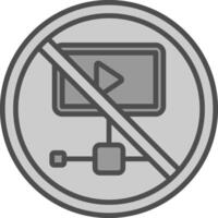 Prohibited Sign Line Filled Greyscale Icon Design vector