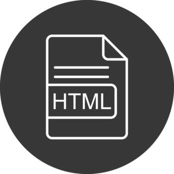 HTML File Format Line Inverted Icon Design vector