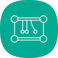 Newtons Cradle Line Curve Icon Design vector