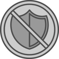 No Security Line Filled Greyscale Icon Design vector