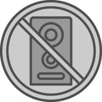 No speaker Line Filled Greyscale Icon Design vector