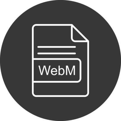 WebM File Format Line Inverted Icon Design