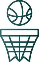 icono de gradiente de línea de baloncesto vector