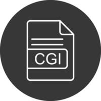 CGI File Format Line Inverted Icon Design vector