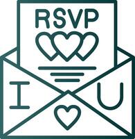 Rsvp Line Gradient Icon vector