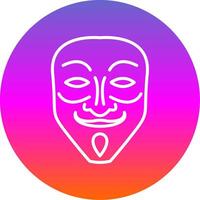 Mask Line Gradient Circle Icon vector