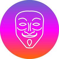 Mask Line Gradient Circle Icon vector