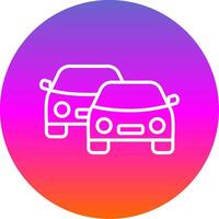 Cars Line Gradient Circle Icon vector