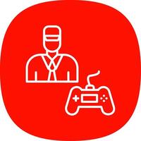 Gamer Line Curve Icon Design vector