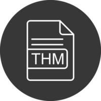 thm archivo formato línea invertido icono diseño vector