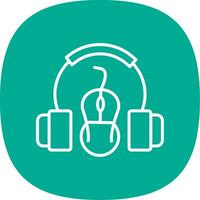 Headset Line Curve Icon Design vector