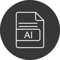 AI File Format Line Inverted Icon Design vector