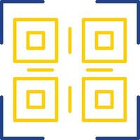 Qr Code Line Two Colour Icon Design vector
