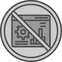 prohibido firmar línea lleno escala de grises icono diseño vector