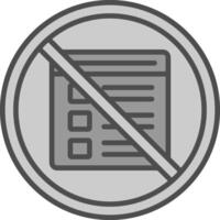 prohibido firmar línea lleno escala de grises icono diseño vector