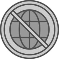 Prohibited Sign Line Filled Greyscale Icon Design vector