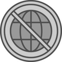 Prohibited Sign Line Filled Greyscale Icon Design vector