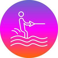 Surfing Line Gradient Circle Icon vector