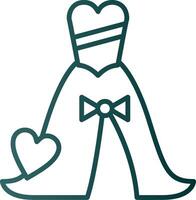 Wedding Dress Line Gradient Icon vector