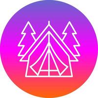 Tent Line Gradient Circle Icon vector
