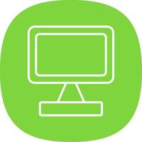 Monitor Screen Line Curve Icon Design vector