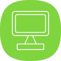 Monitor Screen Line Curve Icon Design vector