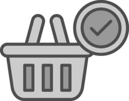 Basket Line Filled Greyscale Icon Design vector